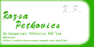 rozsa petkovics business card